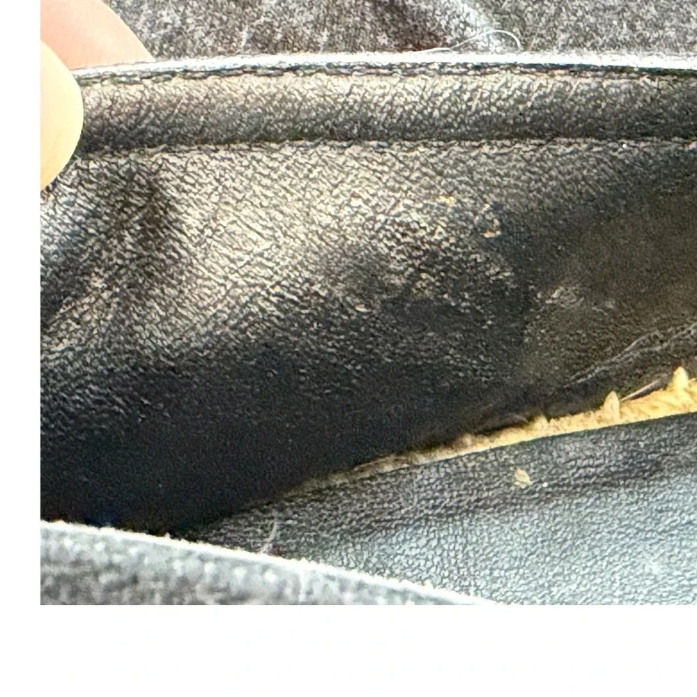 Saint Laurent Womens Espadrilles Flats Shoes Black Canvas Embroidered Logo 37.5